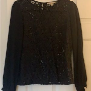 Black brocade top